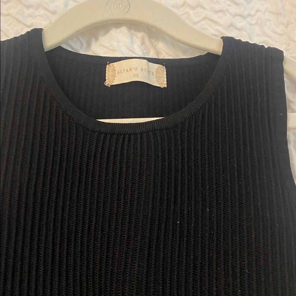 Altar'd State Black Ribbed Tank Top - Picture 2 of 3